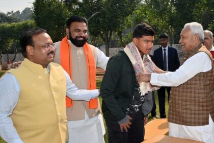 Nitish Kumar and Vaibhav Suryavanshi