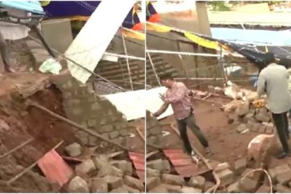 andhra pradesh temple wall collapse