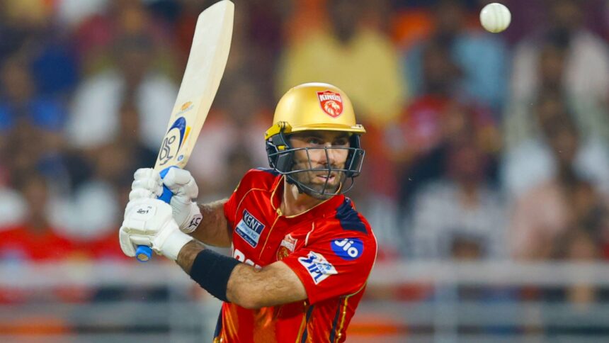Glenn Maxwell of Punjab Kings during match 31 of the Indian Premier League season 18 (IPL 2025) between Punjab Kings and Kolkata Knight Riders held at the Maharaja Yadavindra Singh International Cricket Stadium, Mullanpur on the 15th April 2025. Glenn Maxwell of Punjab Kings during an IPL 2025match against Kolkata Knight Riders at the Maharaja Yadavindra Singh International Cricket Stadium in Mullanpur. (Sportzpics for IPL)
